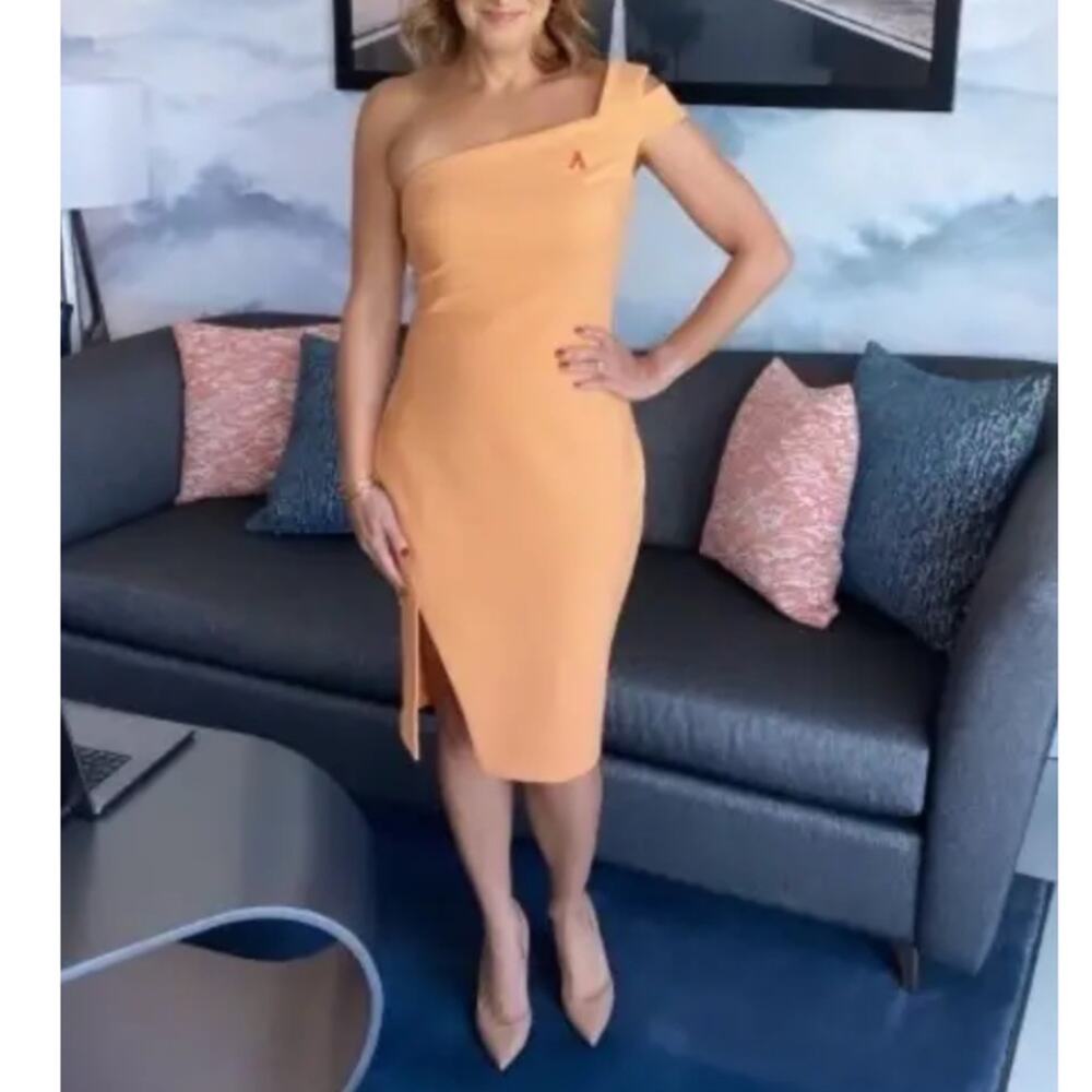 LIKELY Packard One Shoulder Body-Con Dress in Orange